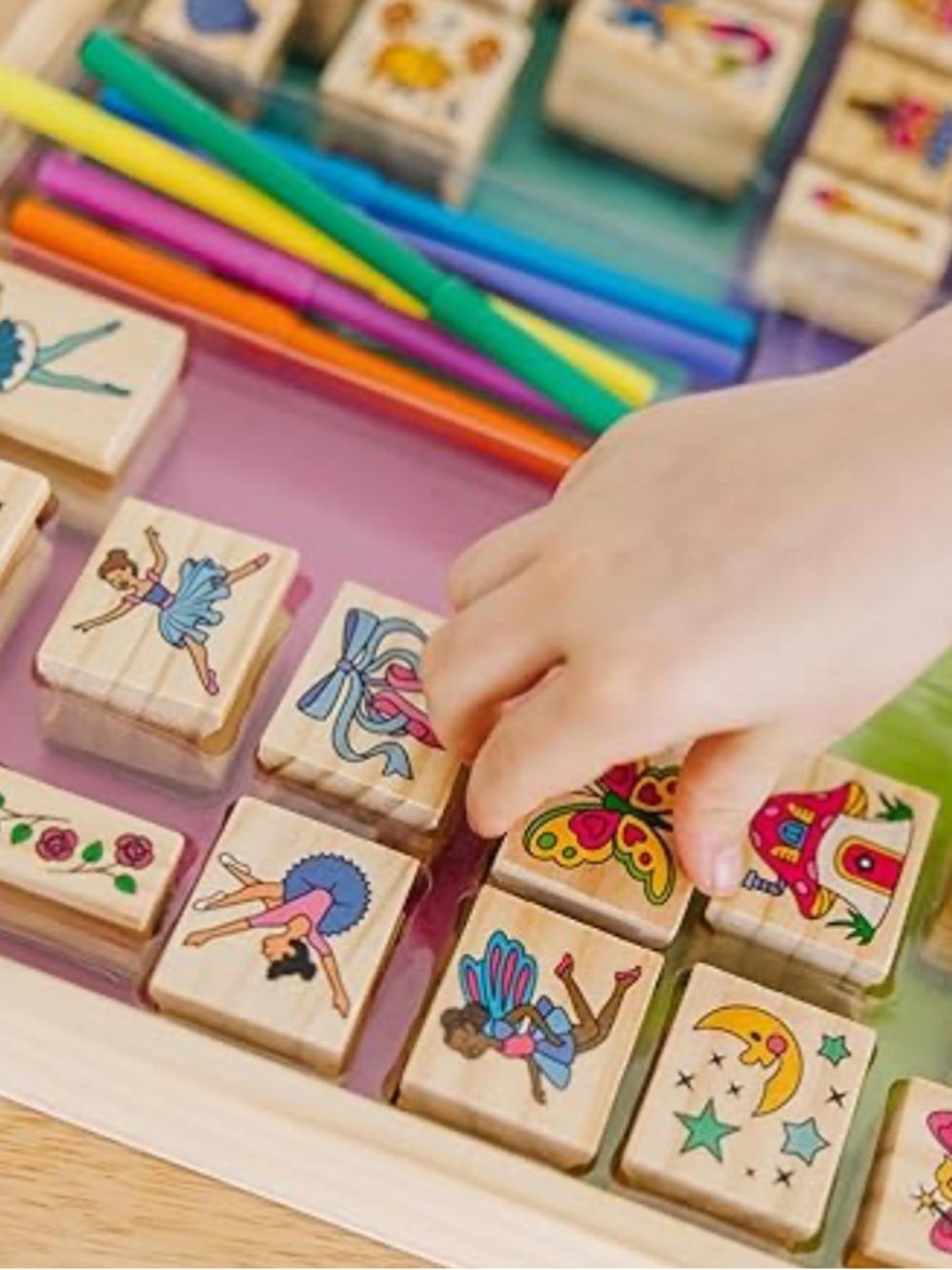 Melissa & Doug Deluxe Fairy Tale Wooden Stamp Set - Multicolor - Picture 2 of 4